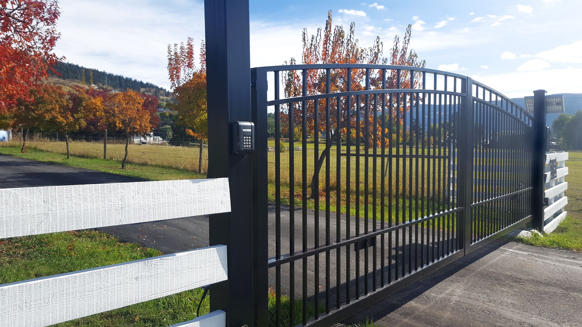 Stylish Iron Security Gate In A Non Urban Area